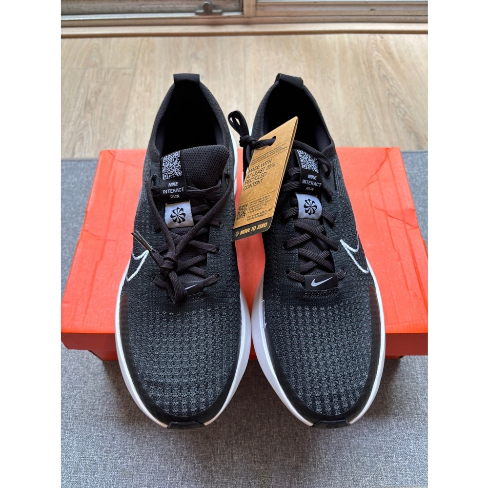 Nike Interact Run Mens Black White Running Shoes FD2291-001 Size 13